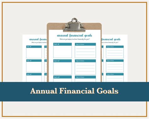 Annual Financial Goals Tracker Annual Financial Goals | Etsy