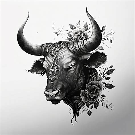 Bull Tattoo Design White Background PNG File Download High Resolution - Etsy