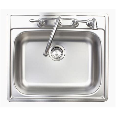 Franke USA Drop-In 25-in x 22-in Stainless Steel-Hole Kitchen Sink in ...