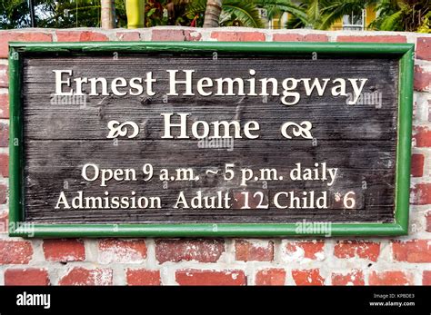 Ernest Hemingway Home & Museum sign, Key West, Florida Stock Photo - Alamy