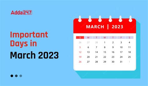 Important Days in March 2023- India & International Dates List