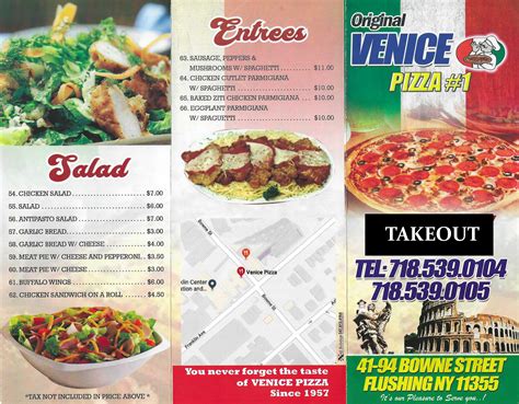 Venice Pizza menu in Queens, New York, USA