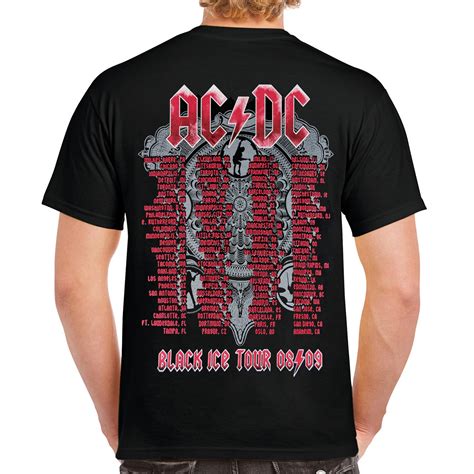 AC/DC Black Ice Cover Tour Dates T-Shirt Men | Loudtrax