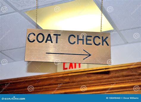 Coat check sign. stock photo. Image of business, directions - 108498460