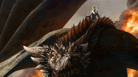 HD wallpaper: TV Show, Game Of Thrones, Daenerys Targaryen, Dragon, Drogon (Game Of Thrones ...