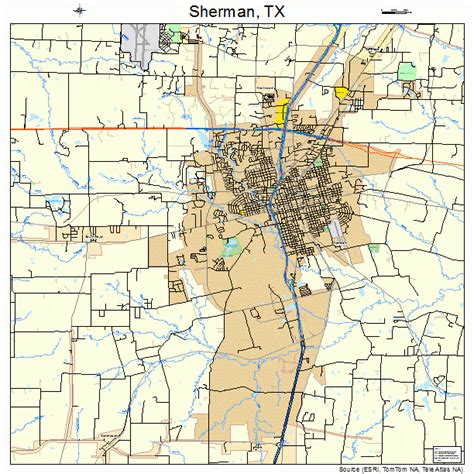 Sherman Texas Street Map 4867496