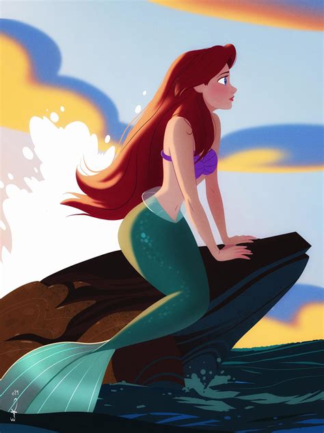 Download Long Hair Sky Blue Eyes Red Hair The Little Mermaid Mermaid Ariel (The Little Mermaid ...