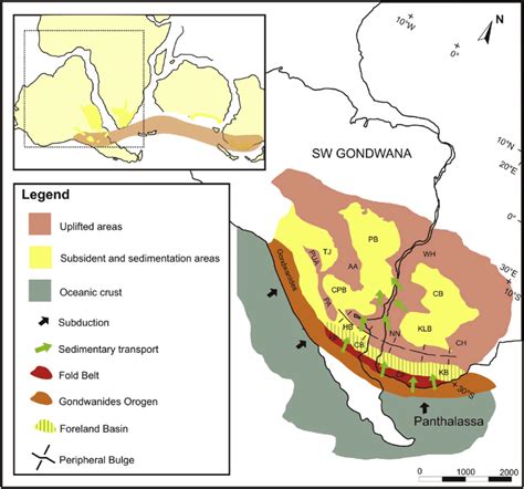 Reconstruction of the Permian-Triassic paleogeography of the SW... | Download Scientific Diagram