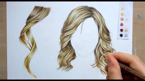 How to draw and colour Hair : pencil tutorial - YouTube