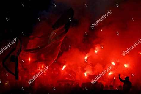 Celtic Fans Light Flares Before Kick Editorial Stock Photo - Stock ...