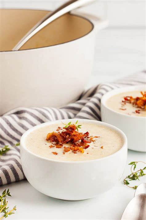 Keto Cauliflower Soup with Bacon - ForgetSugar Loaded Cauliflower Soup