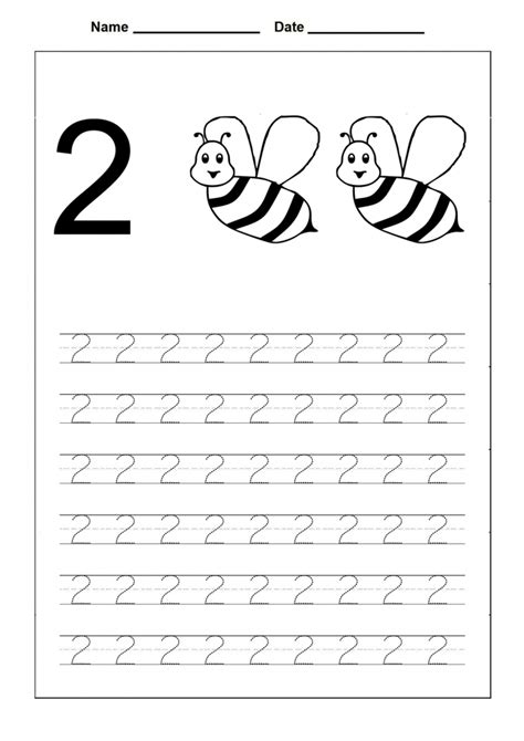 Trace Number 2 Worksheets | Preschool worksheets, Worksheets for kids ...