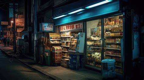An Asian Shop In A City At Night Background, Convenience Store At Night, Hd Photography Photo ...