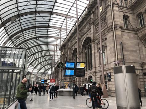 Old and new facades of the Strasbourg train station in Alsace, France ...