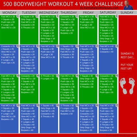 500 Bodyweight Workout Challenge Plan | Plus Videos