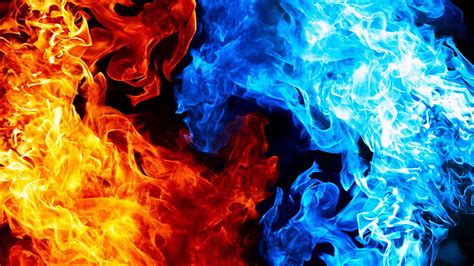 Red Flame Blue Fire Abstract Artwork Live HD wallpaper | Pxfuel