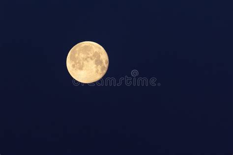 Yellow Moon in the Evening Sky Stock Image - Image of bright, universe ...