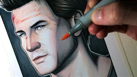 Let's Draw Nathan Drake from Uncharted - FAN ART FRIDAY - YouTube