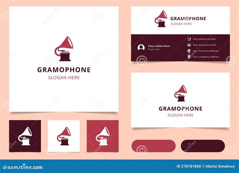 Gramophone Logo Design with Editable Slogan. Branding Book and Business ...