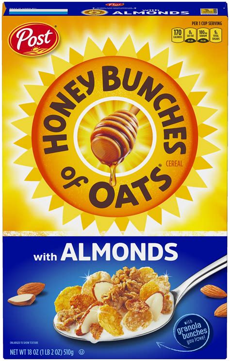 Honey Bunches Of Oats Breakfast Cereal, Almonds, 18 Oz - Walmart.com ...