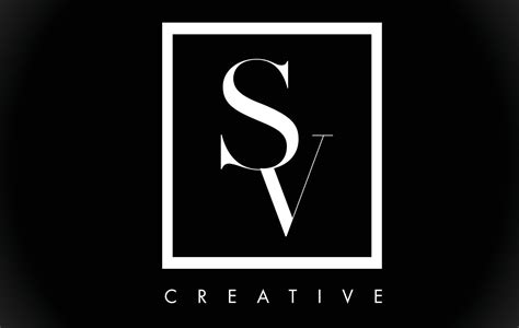 SV Letter Design Logo with Black and White Colors Vector. 4879897 Vector Art at Vecteezy