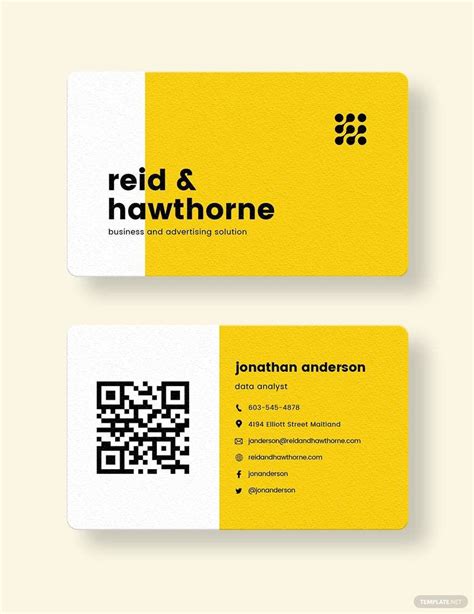 Business Card With Qr Code Template