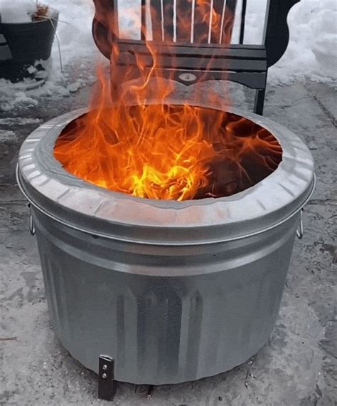 Build your own smokeless fire pit from a metal trash can – Smokeless Fire Pit | Diy metal fire ...