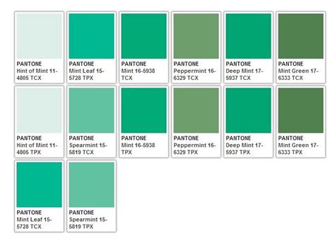 Pantone Mint Colors | Pantone green, Pantone colour palettes, Pantone