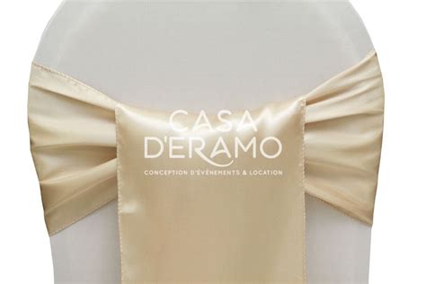 Champagne Satin Chair Bow - CASA D'ERAMO