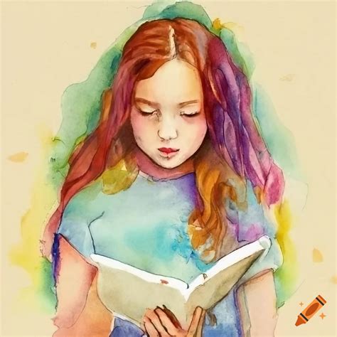 Watercolor of a girl filling out a questionnaire