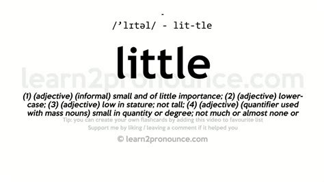 Pronunciation of Little | Definition of Little - YouTube