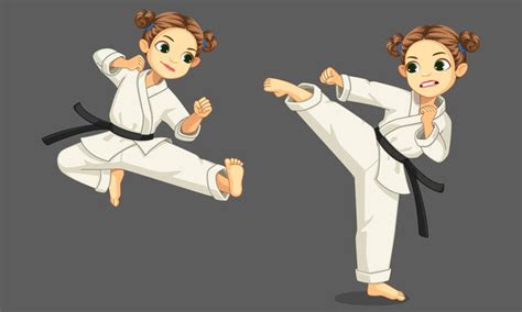 Cat Karate Kicking Dog Clipart