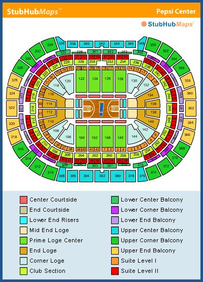 Pepsi Center Seating Chart, Pictures, Directions, and History - Denver ...