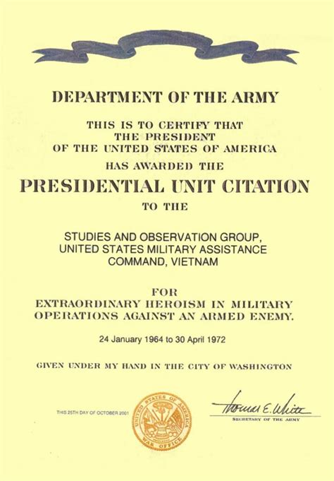 PRESIDENTIAL UNIT CITATION – SPECIAL OPERATIONS ASSOCIATION