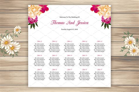 Wedding Seating Chart Template ~ Stationery Templates ~ Creative Market