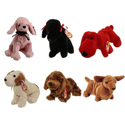 TY Beanie Babies - DOGS #3 (Set of 6)(Brigitte, Gigi, Rover, Rufus, Seadog & Weenie)(5.5-7.5 ...