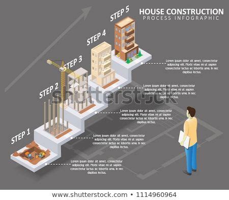 House Construction Process Infographic Vector Isometric Stock Vector ...