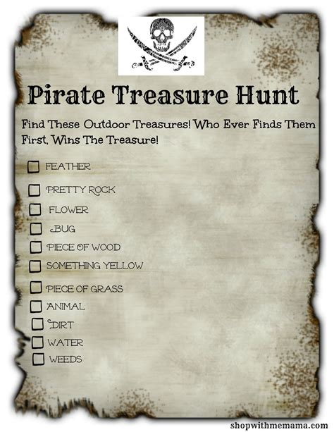 Pirate treasure hunt digital file scavenger hunt Pirate party Treasure ...