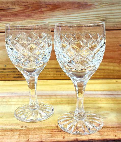 Vintage Cut Crystal Cordial Glasses Set of 2