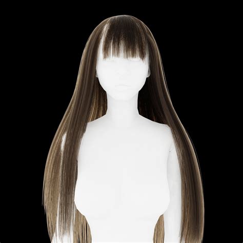 NA - Blender Only Particle Hair with bangs 3D model rigged | CGTrader