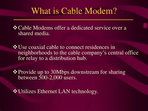 PPT - DSL Vs Cable Modem PowerPoint Presentation, free download - ID:7051425