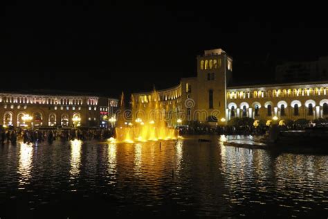 The Republic Square in Yerevan at Night. Stock Photo - Image of capital ...