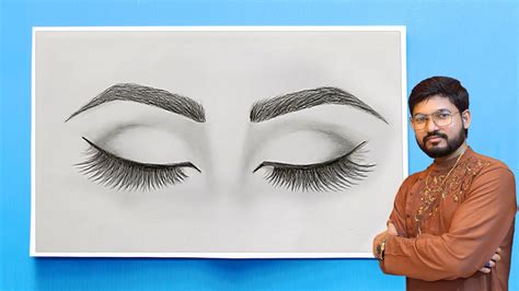 EYE DRAWING || How to Draw Closed Eye - YouTube