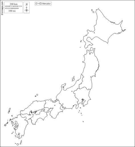 Japan free map, free blank map, free outline map, free base map outline, regions, main cities, white