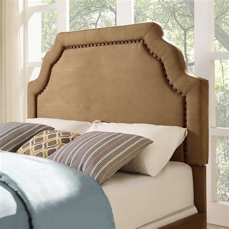 LOREN KEYSTONE UPHOLSTERED KING/CAL KING HEADBOARD IN CAMEL MICROFIBER - Walmart.com