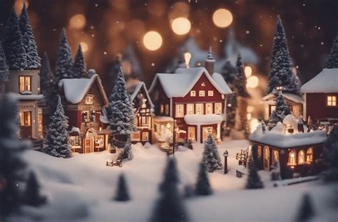 Premium AI Image | Christmas village in vintage style Winter Christmas ...