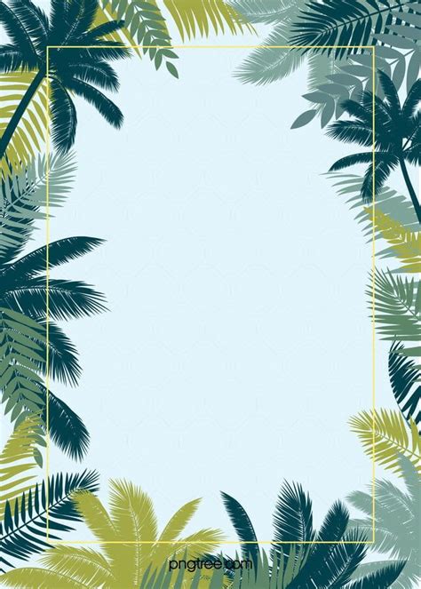 Simple Tropical Rainforest Plant Summer Promotion Poster Psd Background | Tropical frames ...