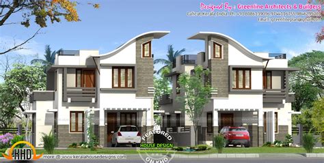 Twin house design - Kerala Home Design and Floor Plans - 9K+ Dream Houses