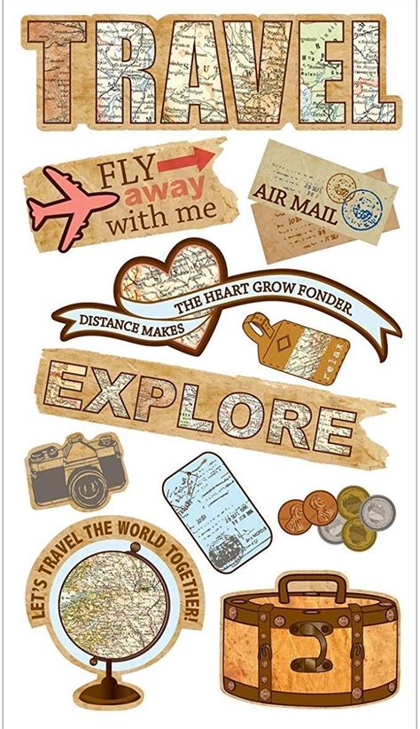 Pin by Maggie Linder on 30. | Travel journal scrapbook, Travel stickers printable, Scrapbook ...