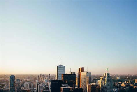 HD wallpaper: Aerial view of city skyscrapers in the morning ...